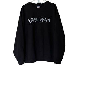𝅺revolution black Oversized Heavy Blend Graphic Crewneck Sweatshirt-Size 2XL
